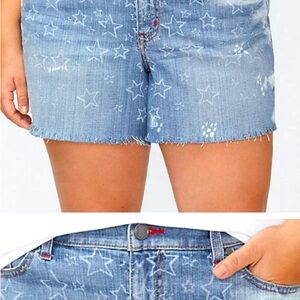 NWT LANE BRYANT STAR PRINT DENIM GIRLFRIEND SHORT SIZE 16